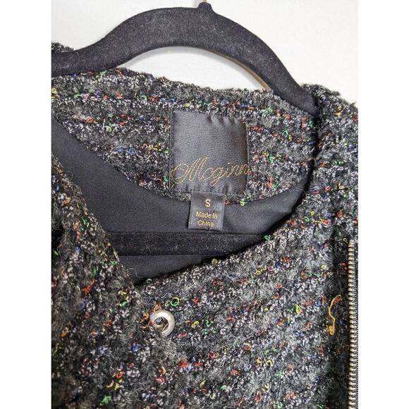 Mcginn Nordstrom Tweed Black Multicolor Zip Jacket Small - Picture 5 of 14